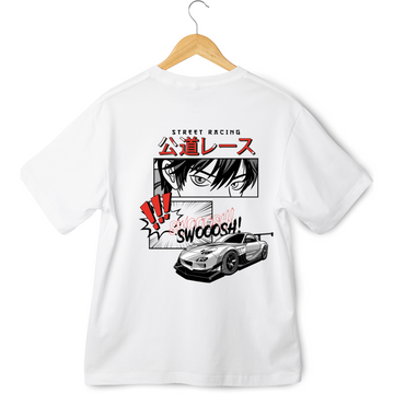 Car Oversized T-shirt: Car Racing Manga Comic Anime