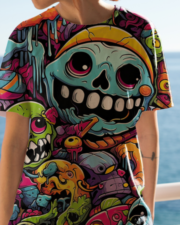 Zombie All Over Print Oversized T-shirt