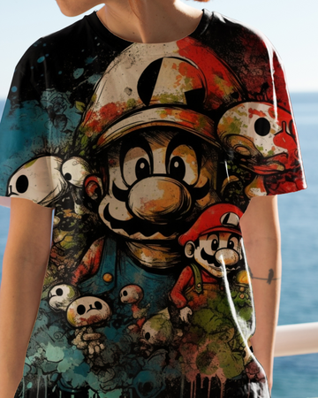 Mario All Over Print Oversized T-shirt