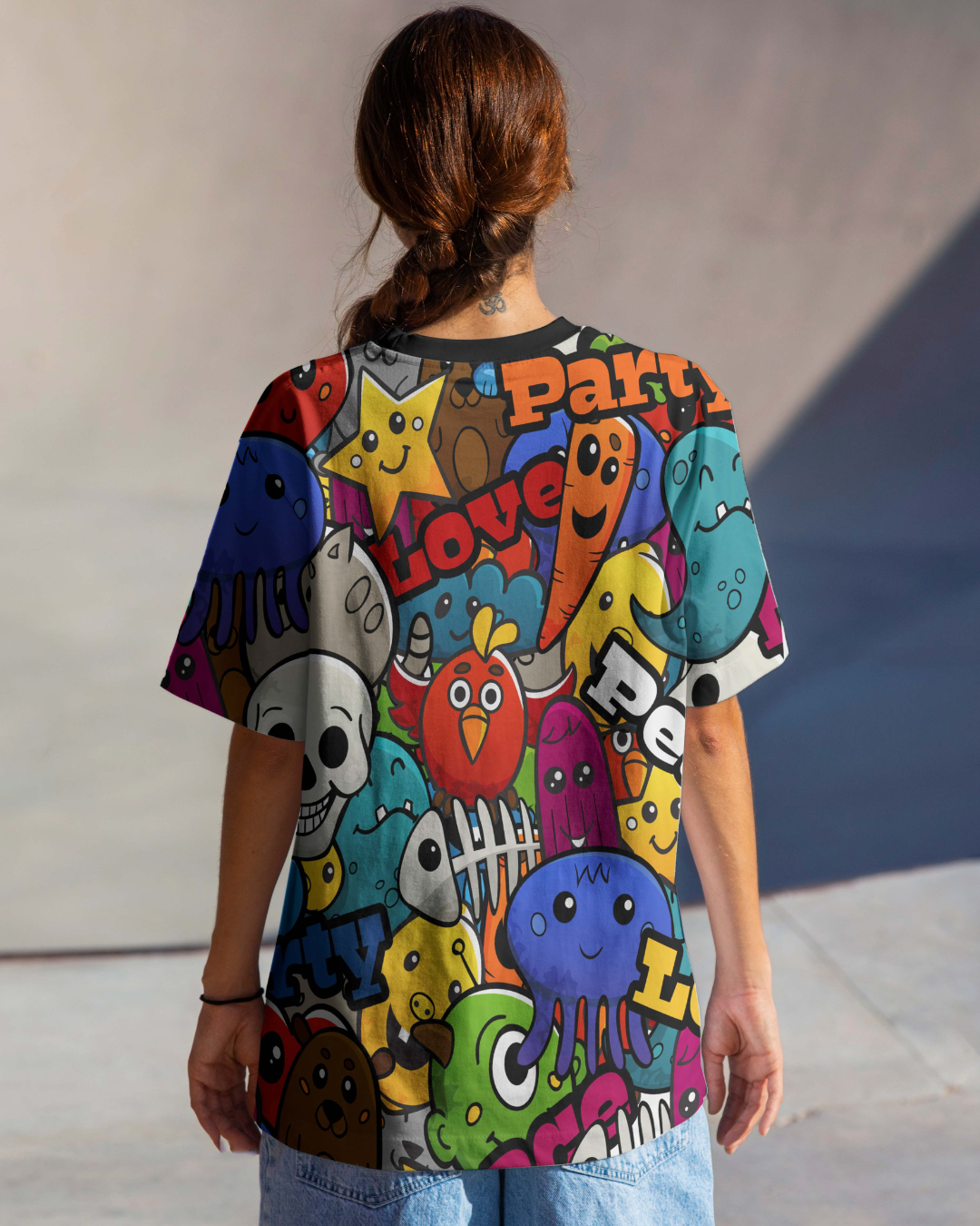 Party Love All Over Print Oversized T-shirt