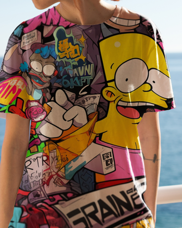 Simpsons All Over Print Oversized T-shirt